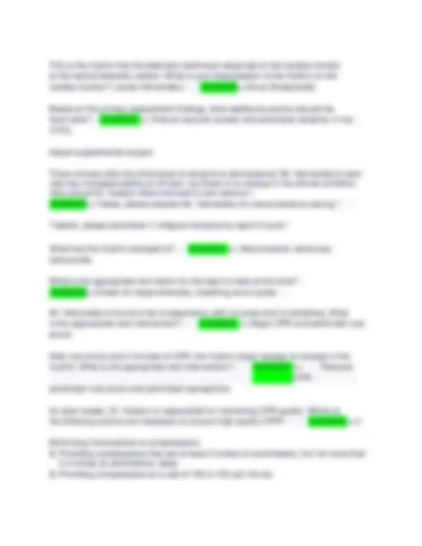 ACLS Red Cross Questions with Verified Answers | Exams Nursing | Docsity