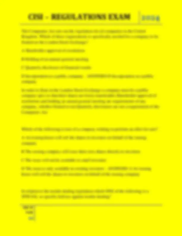 CISI Regulations Exam 2024: Multiple Choice Questions and Answers ...