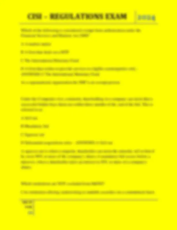 CISI Regulations Exam 2024: Multiple Choice Questions and Answers ...