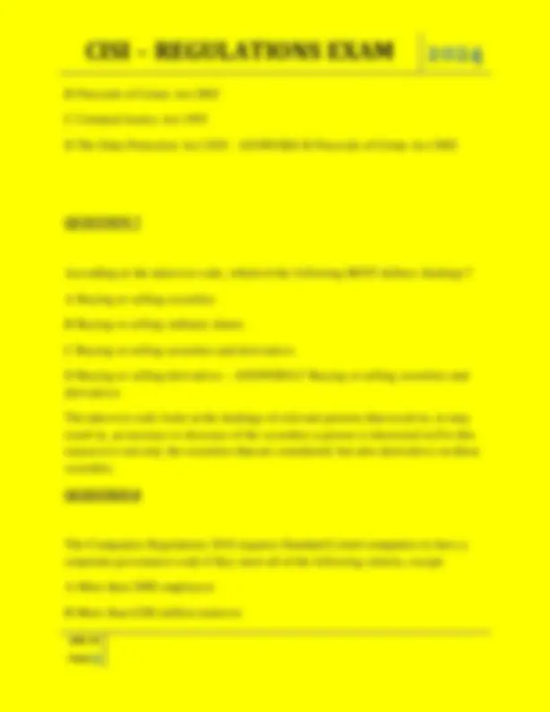 CISI Regulations Exam 2024: Multiple Choice Questions and Answers ...