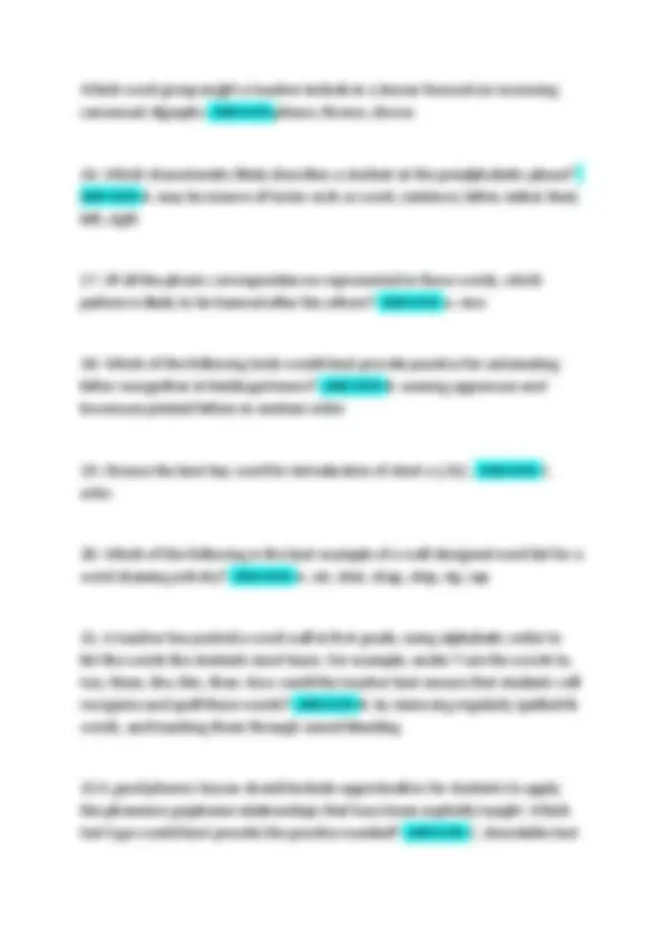 LETRS Unit 1 Post Test: Reading Comprehension and Word Decoding | Exams ...