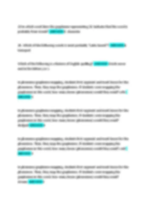 LETRS Unit 1 Post Test: Reading Comprehension and Word Decoding | Exams ...