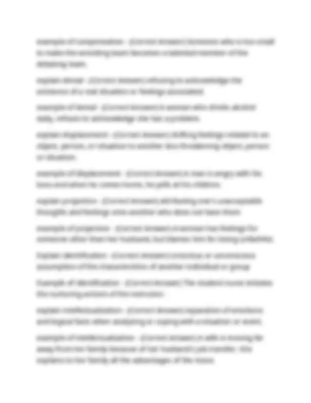 NUR 2459 Rasmussen Mental Health Exam 1: Modules 1-3 Questions and ...