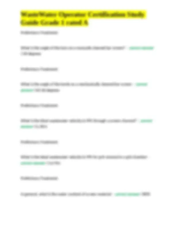 Wastewater Operator Certification Study Guide: Grade 1 | Exams Nursing ...