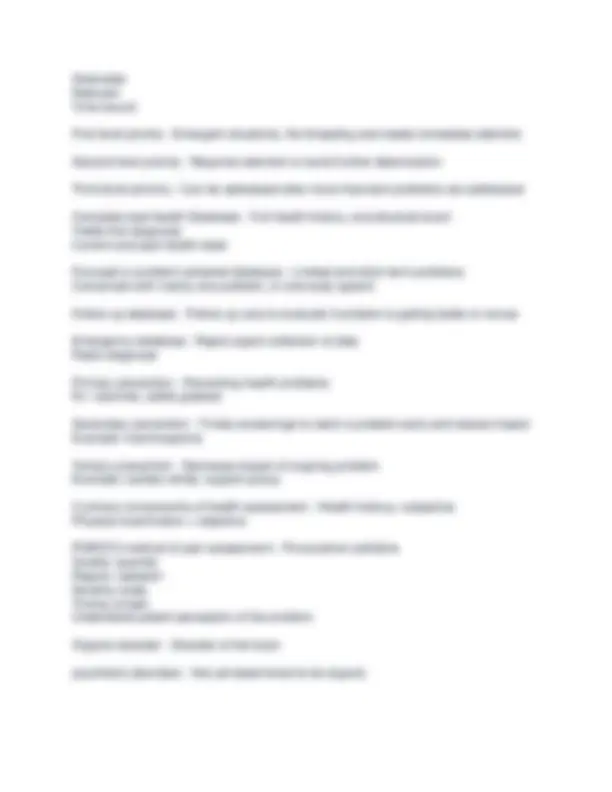 NUR 2092 Health Assessment Final Exam Review: Questions and Answers ...