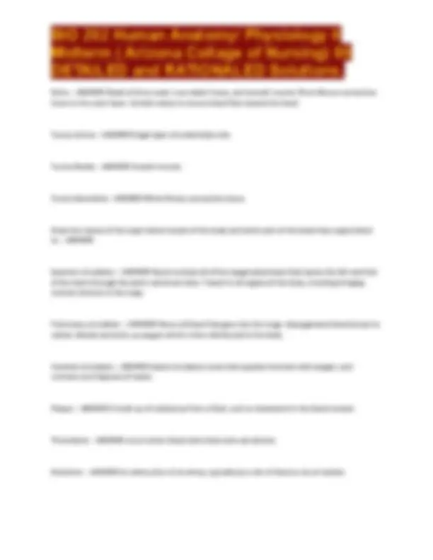 BIO 202 Human Anatomy/ Physiology II Midterm ( Arizona Collage of ...