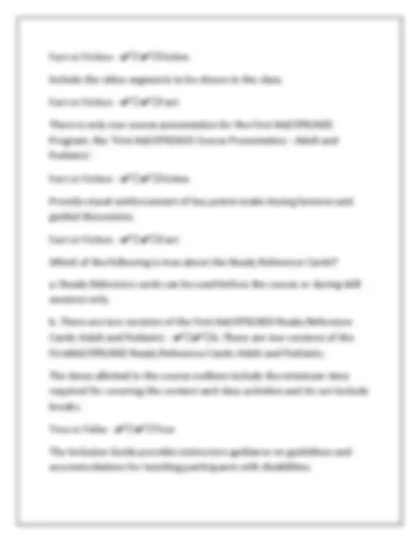 American Red Cross First Aid/CPR/AED Instructor Certification Exam ...