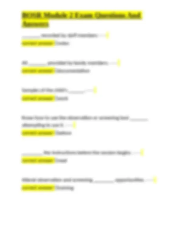 BOSR Module 2 Exam Questions and Answers: Effective Child Care ...