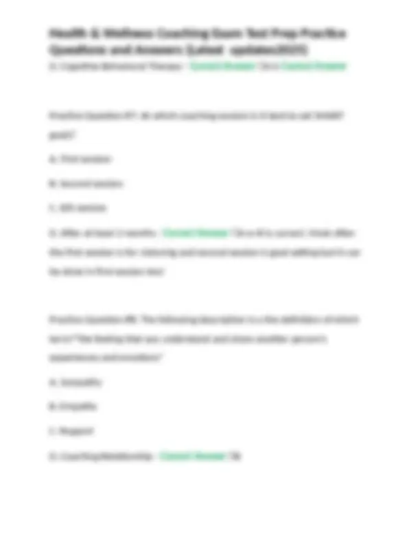 Health & Wellness Coaching Exam Test Prep Practice Questions and ...