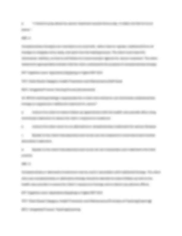 Introduction to Complementary and Alternative Therapies: Test Bank ...