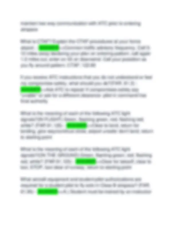 Pre Flight Questions Pre-Solo Written Exam Questions and Answers for Aviation Students ...