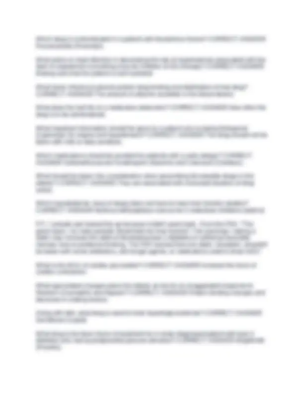 Advanced Pharmacology Final Exam Review Questions with Correct Answers