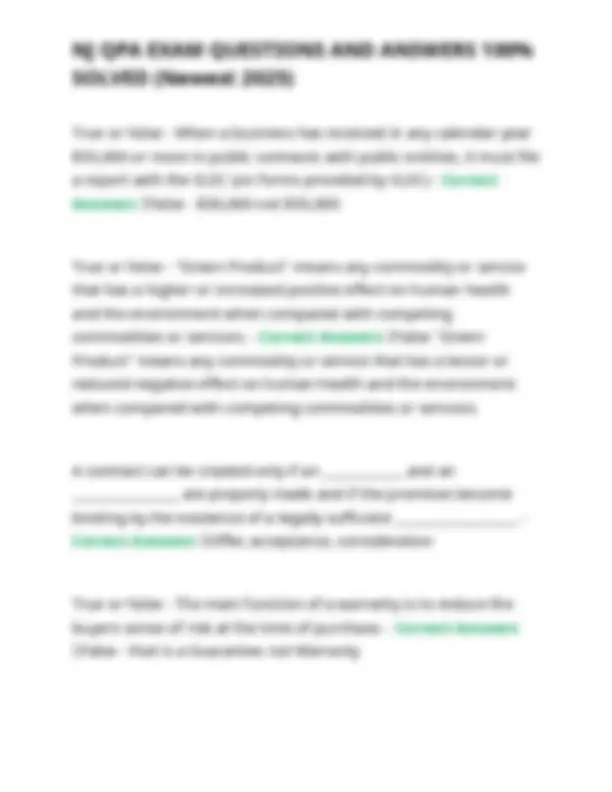 NJ QPA Exam Questions and Answers: Public Procurement and ...