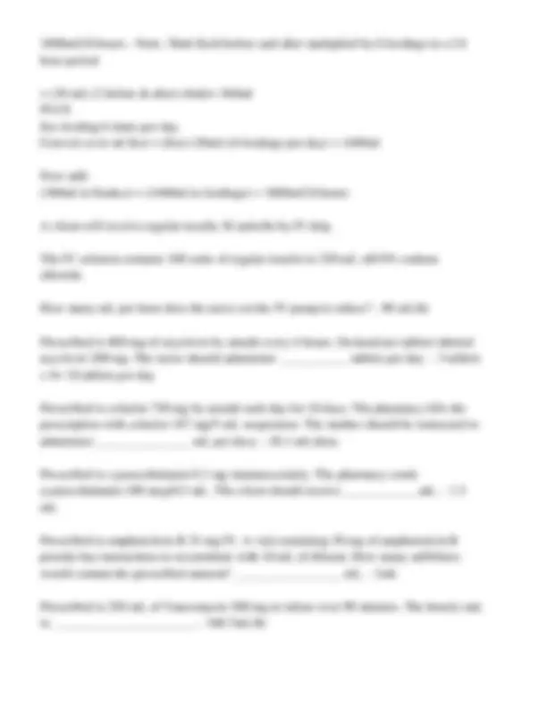 Dosage Calculation Exam 1: Practice Problems for Nursing Students ...