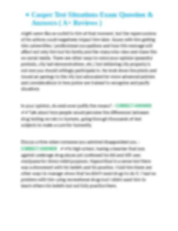 Casper Test Situations Exam Questions and Answers | Exams Nursing | Docsity