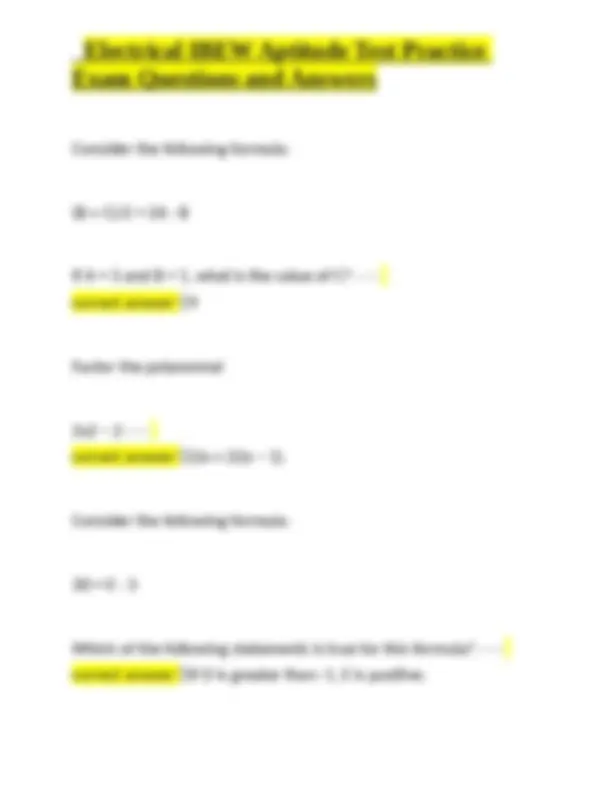 Electrical IBEW Aptitude Test Practice Exam Questions and Answers ...