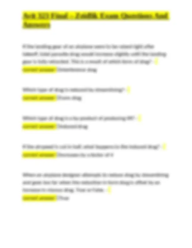Avit 323 Final Exam Questions and Answers: Turning Tendencies, Stall ...