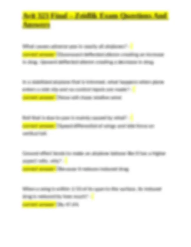 Avit 323 Final Exam Questions and Answers: Turning Tendencies, Stall ...