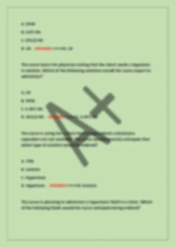 IV THERAPY NCLEX LATEST EXAM WITH ACTUAL QUESTIONS AND VERIFIED ANSWERS ...