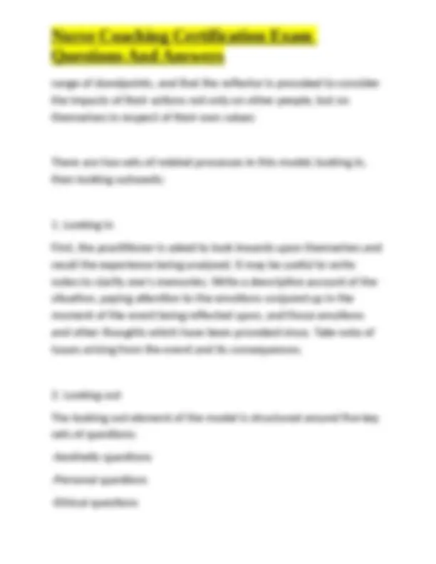 Nurse Coaching Certification Exam Questions and Answers: Core Values ...