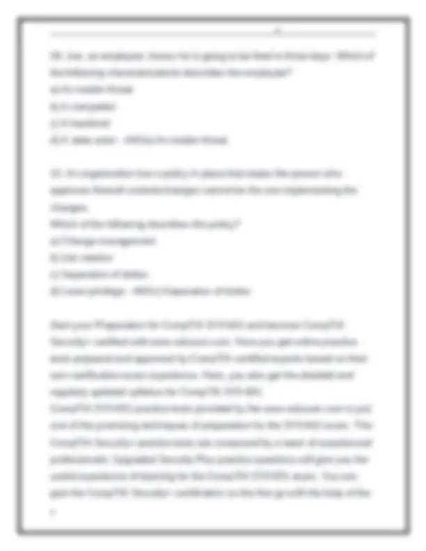 CompTIA Security+ Certification Exam SY0-601: Practice Questions and ...