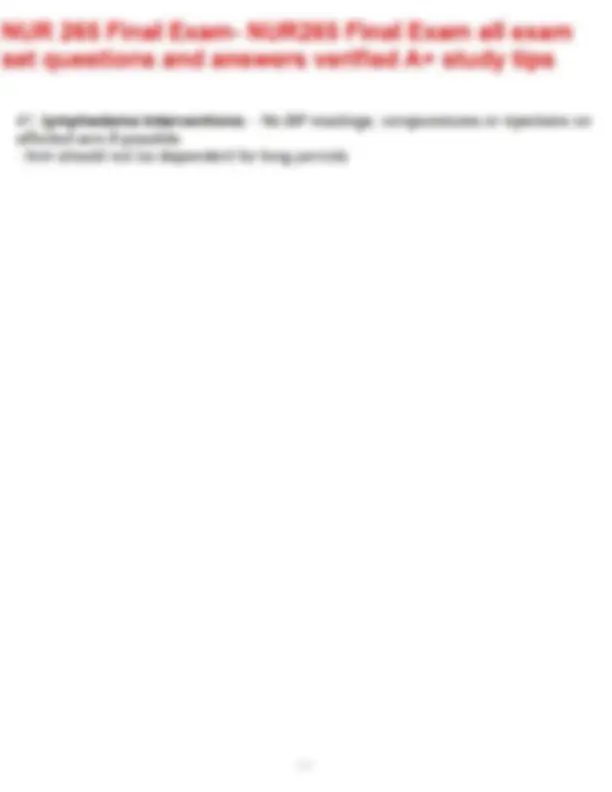NUR 265 Final Exam- NUR265 Final Exam all exam set questions and ...
