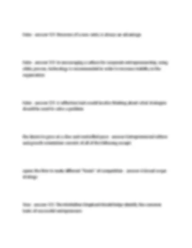 ELE 3010 Midterm Exam: Entrepreneurship and New Venture Creation ...