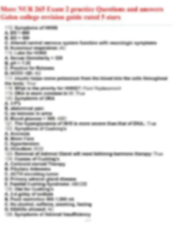 More NUR 265 Exam 2 practice Questions and answers Galen college ...