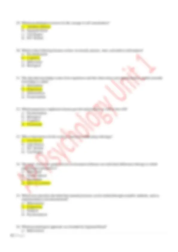 AP Psychology Unit 1: Multiple Choice Questions and Answers 2025-2026 ...