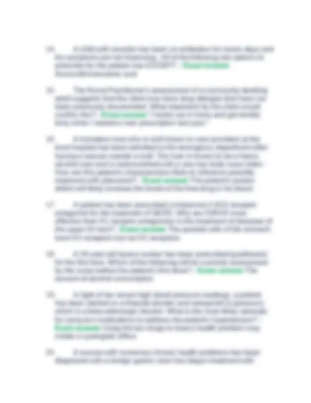 NURS 6521 ADVANCED PHARMACOLOGY FINAL EXAM (245 QUESTIONS WITH 100% ...