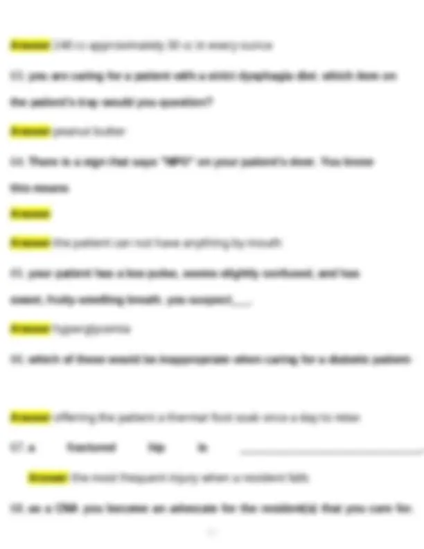 CNA Practice Test for Basic Nursing Skills (70 Questions) (Latest 2025 ...