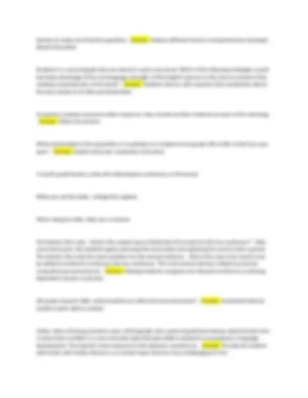 RICA Subtest 2 Multiple Choice Questions with Complete Solutions Graded ...