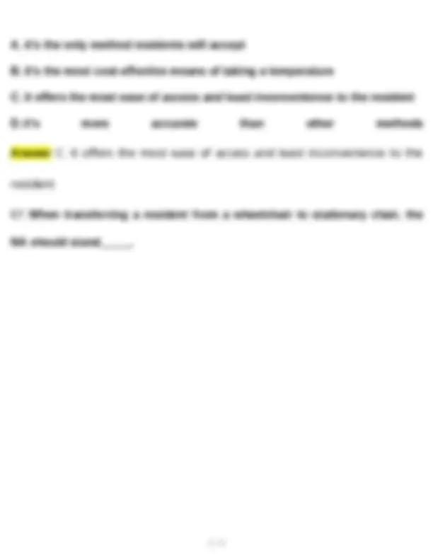 CNA Practice Test for Basic Nursing Skills (70 Questions) (Latest 2025 ...