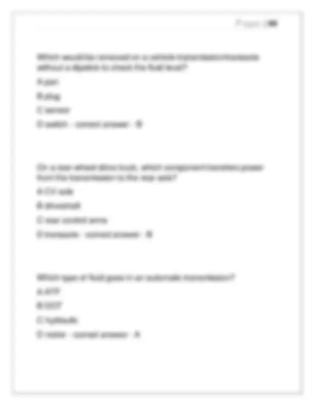 Auto Mechanics Test 2025: Real Verified Questions & Correct Answers ...