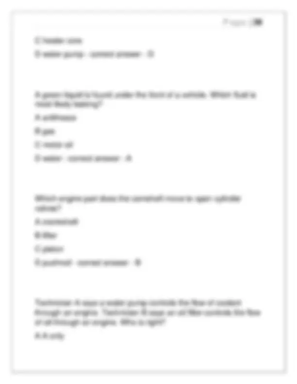 Auto Mechanics Test 2025: Real Verified Questions & Correct Answers ...