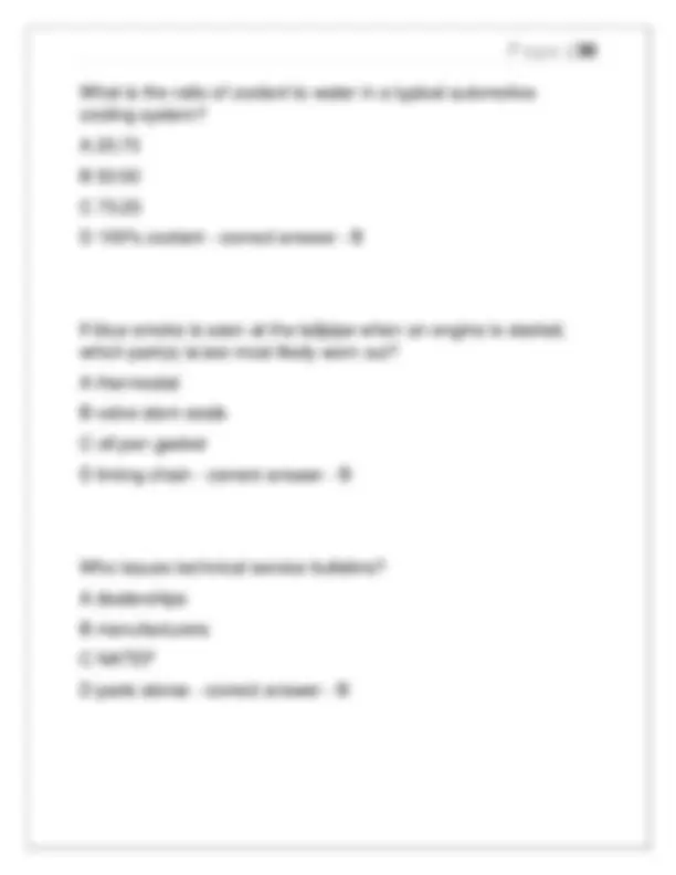 Auto Mechanics Test 2025: Real Verified Questions & Correct Answers ...
