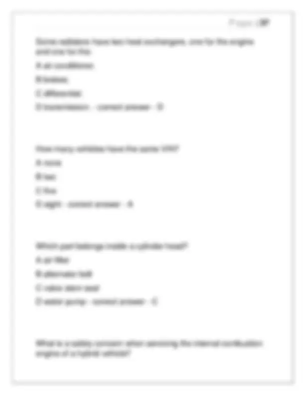 Auto Mechanics Test 2025: Real Verified Questions & Correct Answers ...