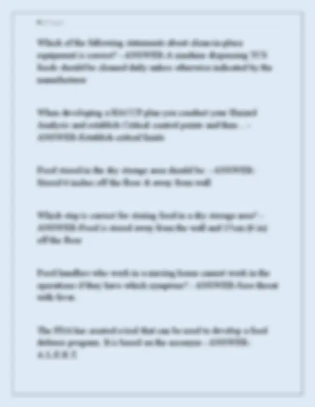 360 TRAINING FOOD PROTECTION MANAGER CERTIFICATION EXAM NEWEST 2025 ...