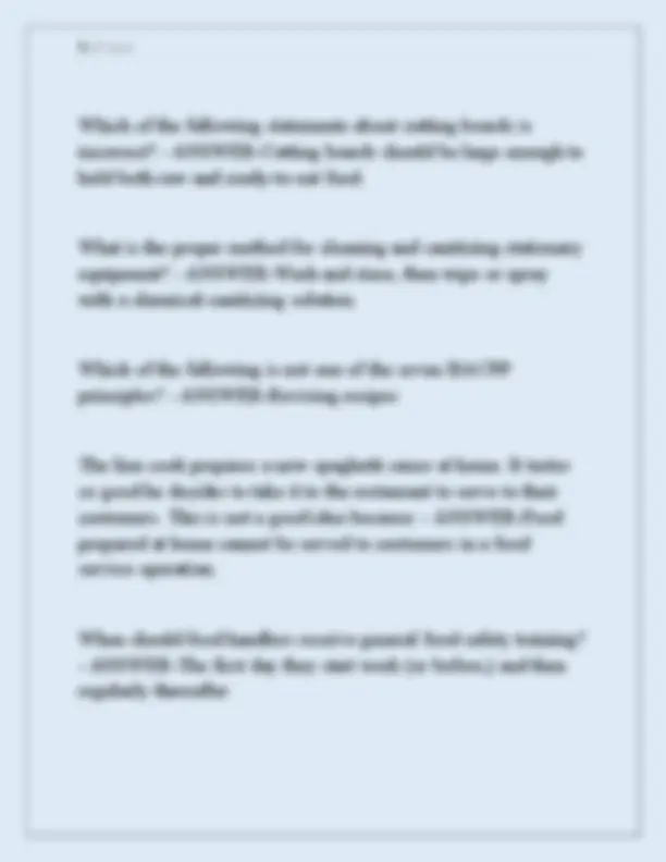 360 TRAINING FOOD PROTECTION MANAGER CERTIFICATION EXAM NEWEST 2025 ...