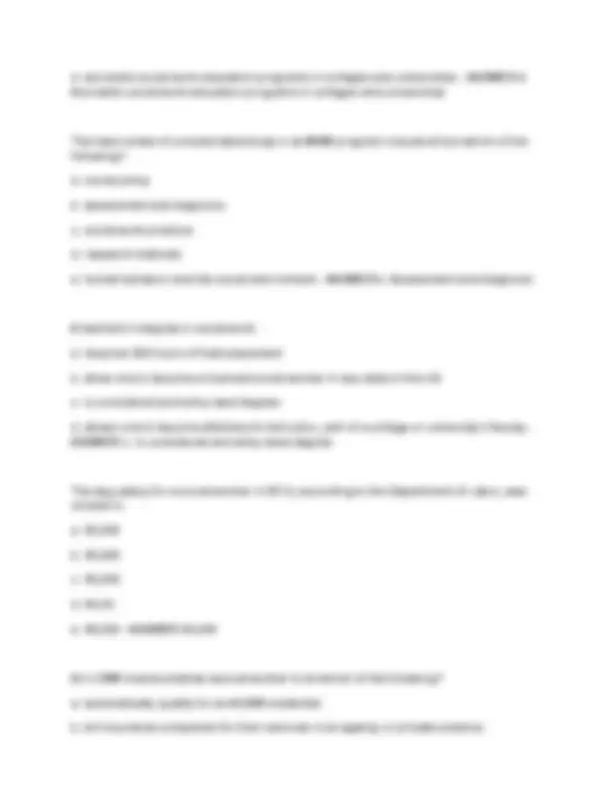 Social Work 100 Final Exam Questions and Answers | Exams Advanced ...