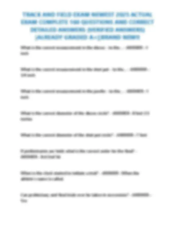 TRACK AND FIELD EXAM NEWEST 2025 ACTUAL EXAM COMPLETE 160 QUESTIONS AND ...