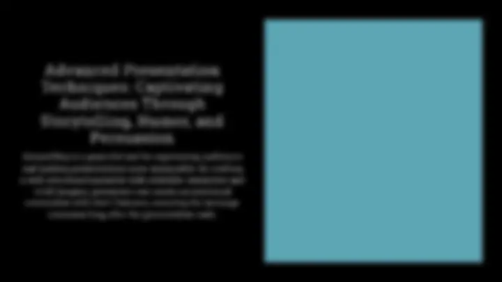 Advanced Presentation Techniques | Slides Technical English | Docsity