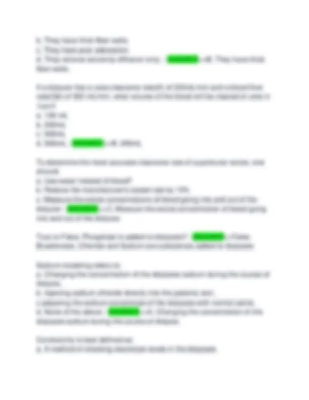 Certified Clinical Hemodialysis Technician (CCHT) Exam 2025 | Exams ...