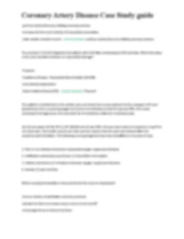 Coronary Artery Disease Case Study Guide: A Comprehensive Guide for ...