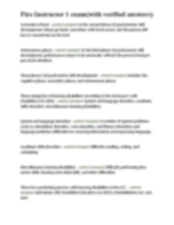 Fire Instructor 1 Exam: Comprehensive Study Guide with Verified Answers ...