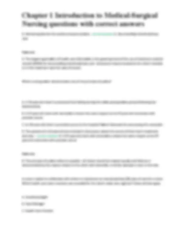 Chapter 1 Introduction to Medical-Surgical Nursing questions with ...