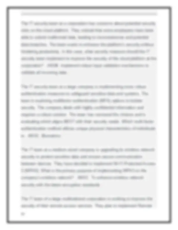 Certmaster CE Security+ Domain 4.0: Security Operations Questions and ...