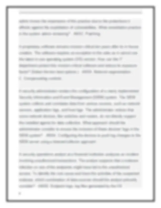 Certmaster CE Security+ Domain 4.0: Security Operations Questions and ...