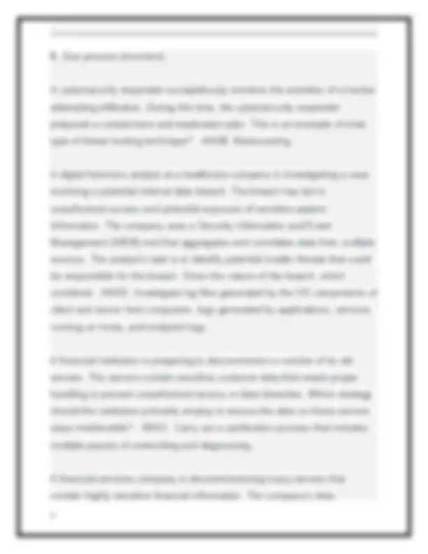 Certmaster CE Security+ Domain 4.0: Security Operations Questions and ...