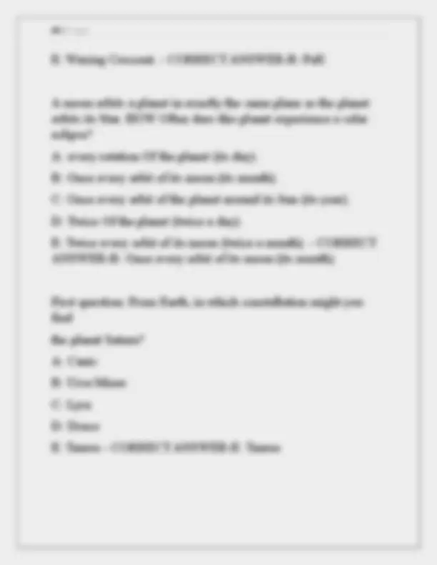 ASTRO 1 EXAM 1 NEWEST 2025 ACTUAL EXAM COMPLETE 100 QUESTIONS AND ...